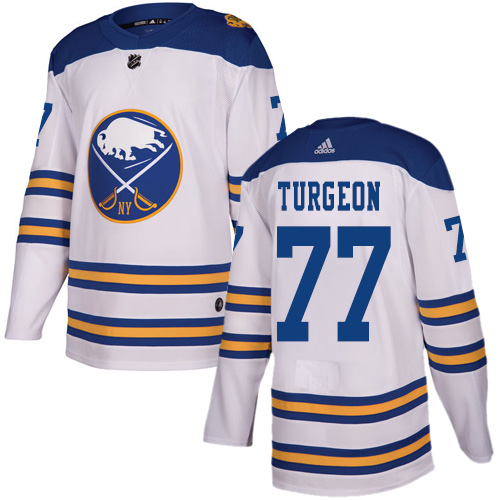 Adidas Sabres #77 Pierre Turgeon White Authentic 2018 Winter Classic Stitched NHL Jersey - Click Image to Close